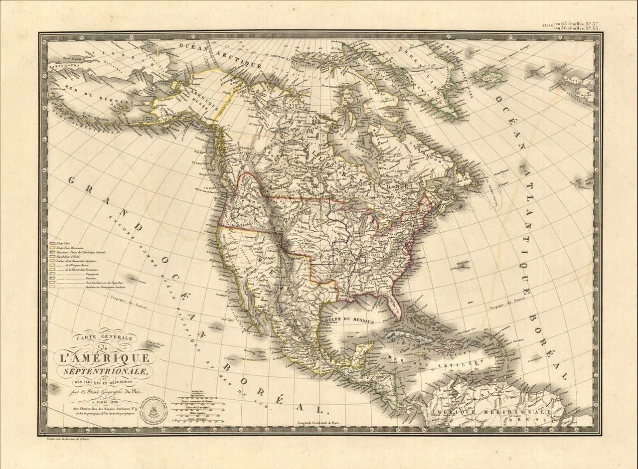 Carte Générale de l'Amerique Septentrionale .