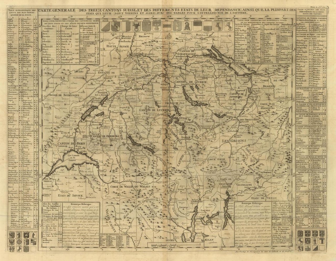 Carte generale des treize cantons suisses et des differents etats …