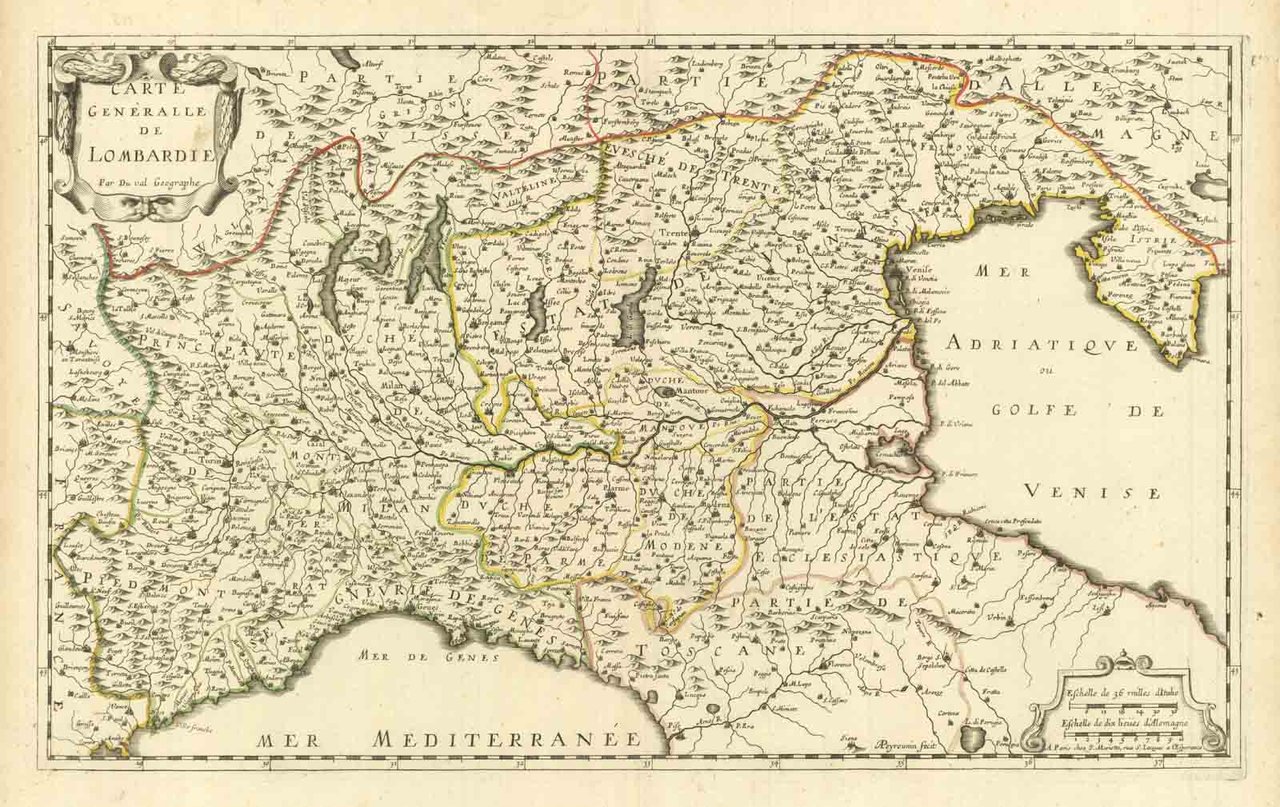 CARTE GENERALLE DE LOMBARDIE. PAR DU VAL GEOGRAPHE