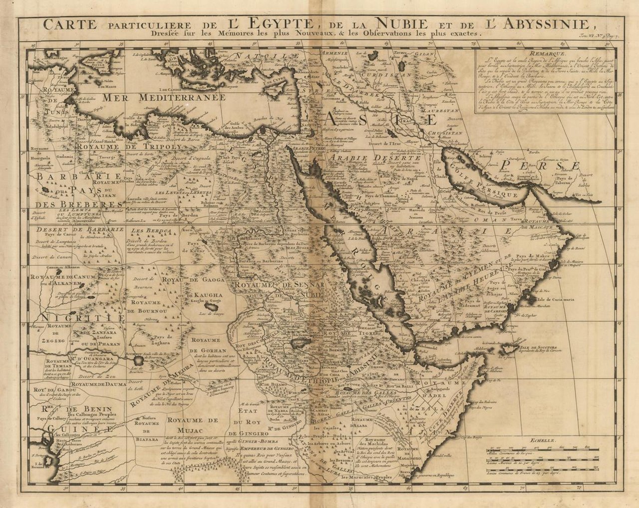 Carte Particuliere De L'Egypte, De La Nubie et de L'Abyssinie, …