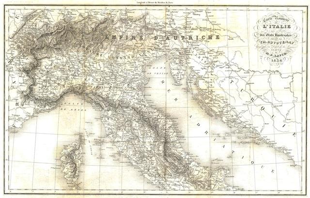 Carte Routiere de L'Italie e d'une Partie des Etats Limitrophes … | Immagine principale
