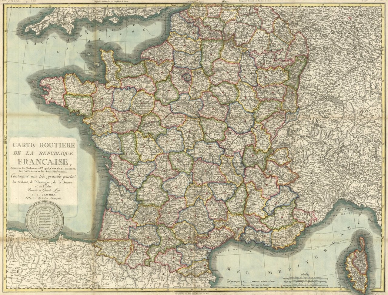 Carte Routiere de la République Francaise, .