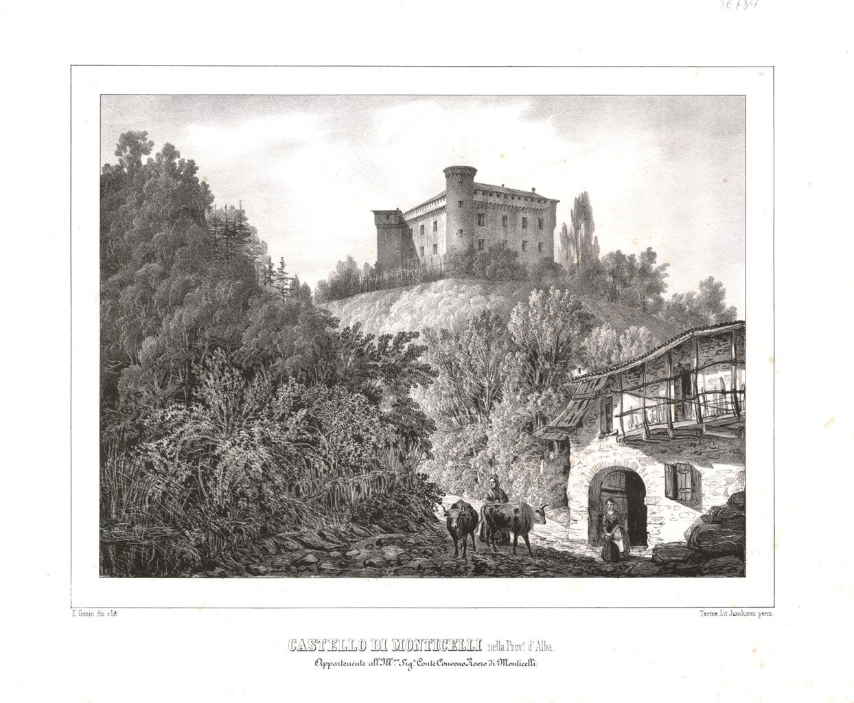 Castello di Monticelli nella Prov.a d'Alba. Appartenente all'Ill.mo Sig,r Conte …