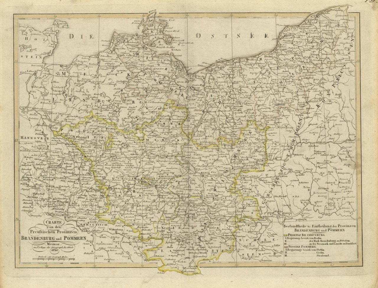 Charte von den Preussischen Provinzen Brandenburg und Pommern