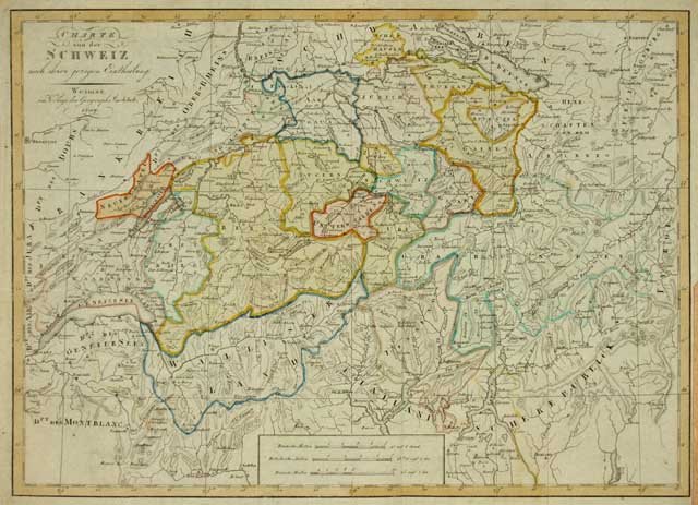 Charte von der Schweiz nach ihrier jezigen eintheilung