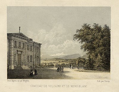 Chateau de Voltaire et le Mont-Blanc