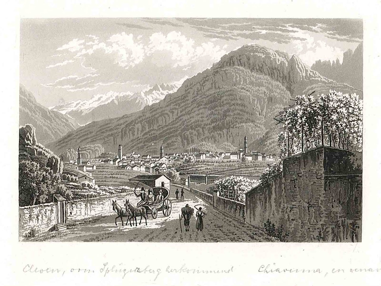 Chiavenna en venant du Mont Splugen (senza titolo)