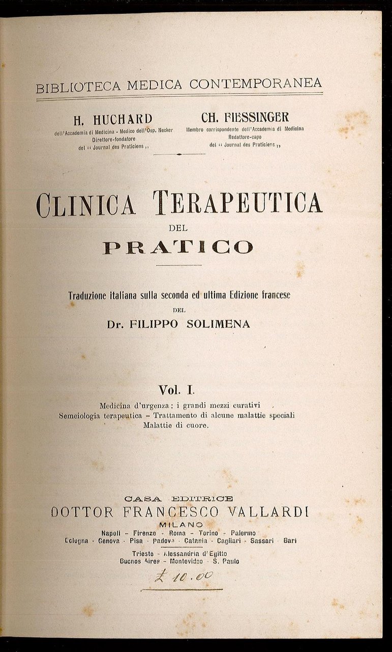 Clinica Terapeutica del pratico - Vol. I