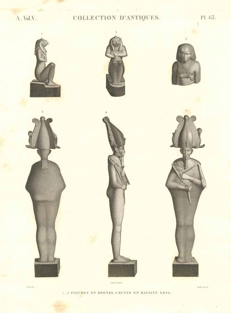 Collection d'antiques - Figures en bronze - Buste en basalte …