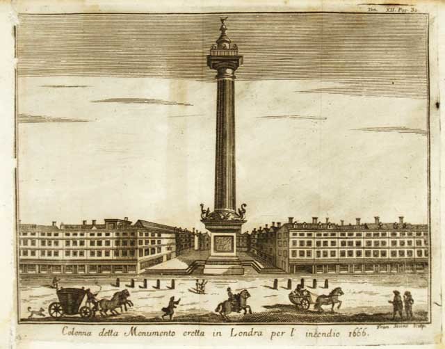 Colonna detta Monumento eretta in Londra per l'incendio 1666