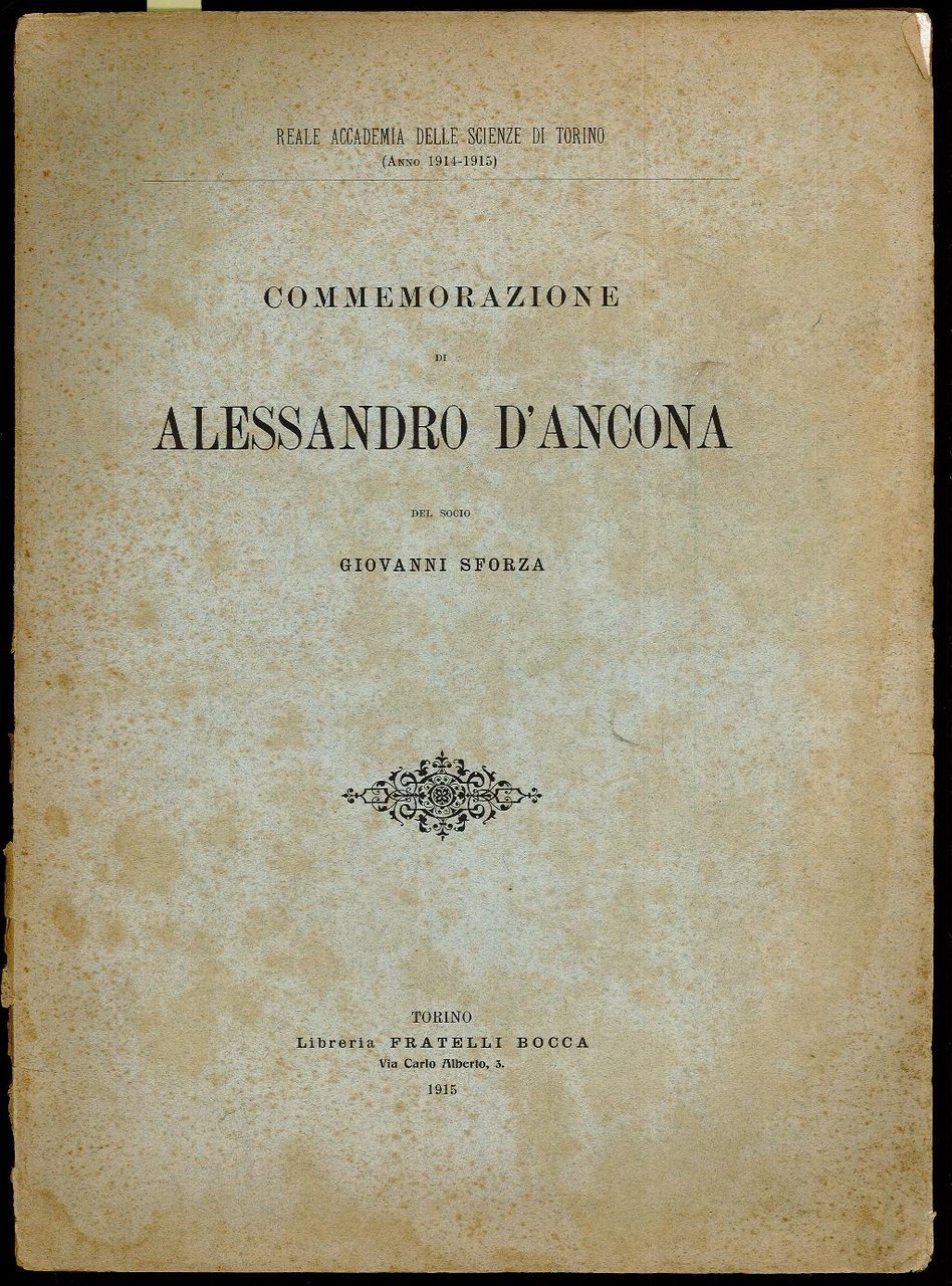 Commemorazione di Alessandro D’Ancona