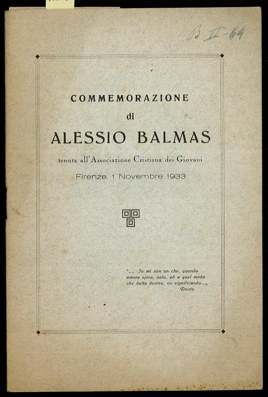 Commemorazione di Alessio Balmas