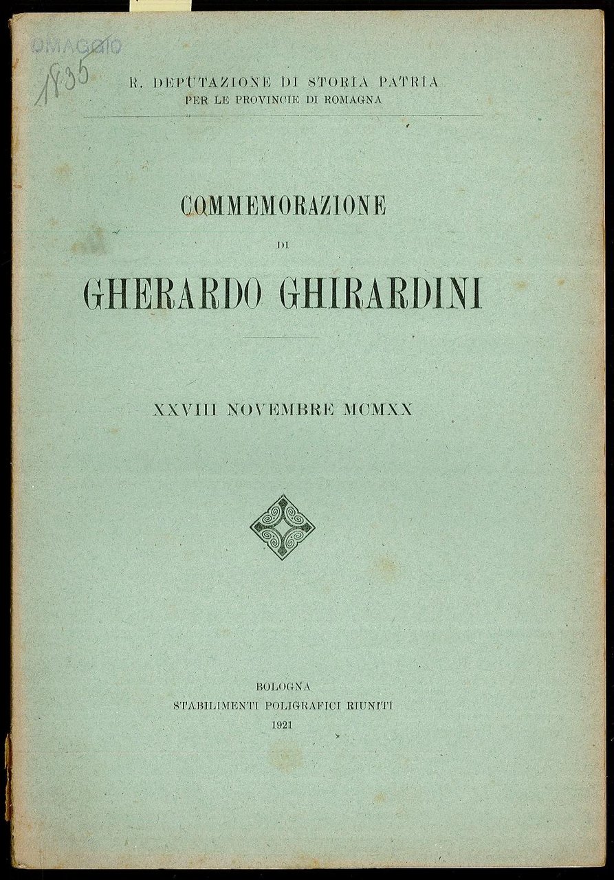 Commemorazione di Gherardo Gherardini
