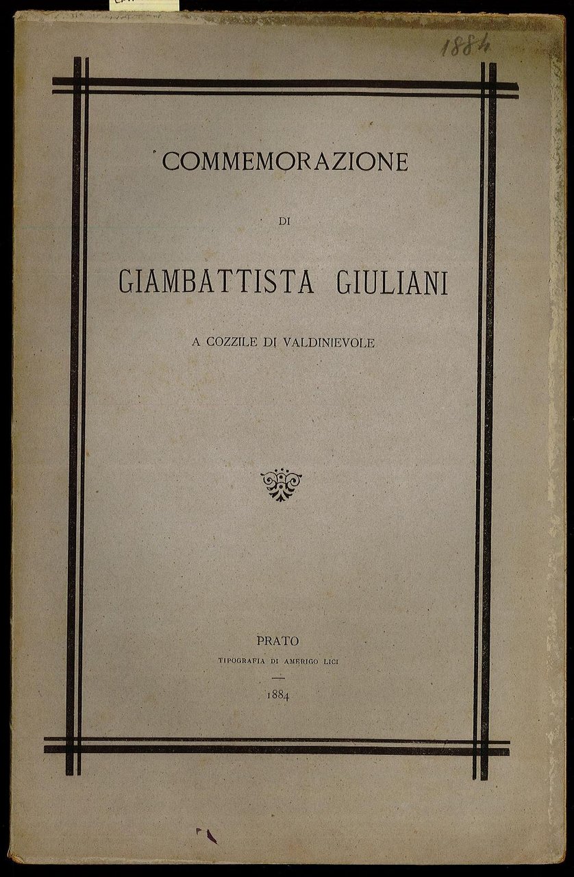 Commemorazione di Giambattista Giuliani a Cozzile di Valdinievole