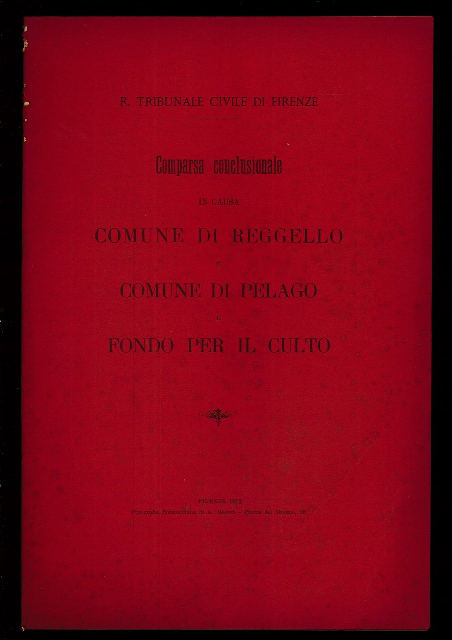 Comparsa conclusionale in causa Comune di Reggello e Comune di …