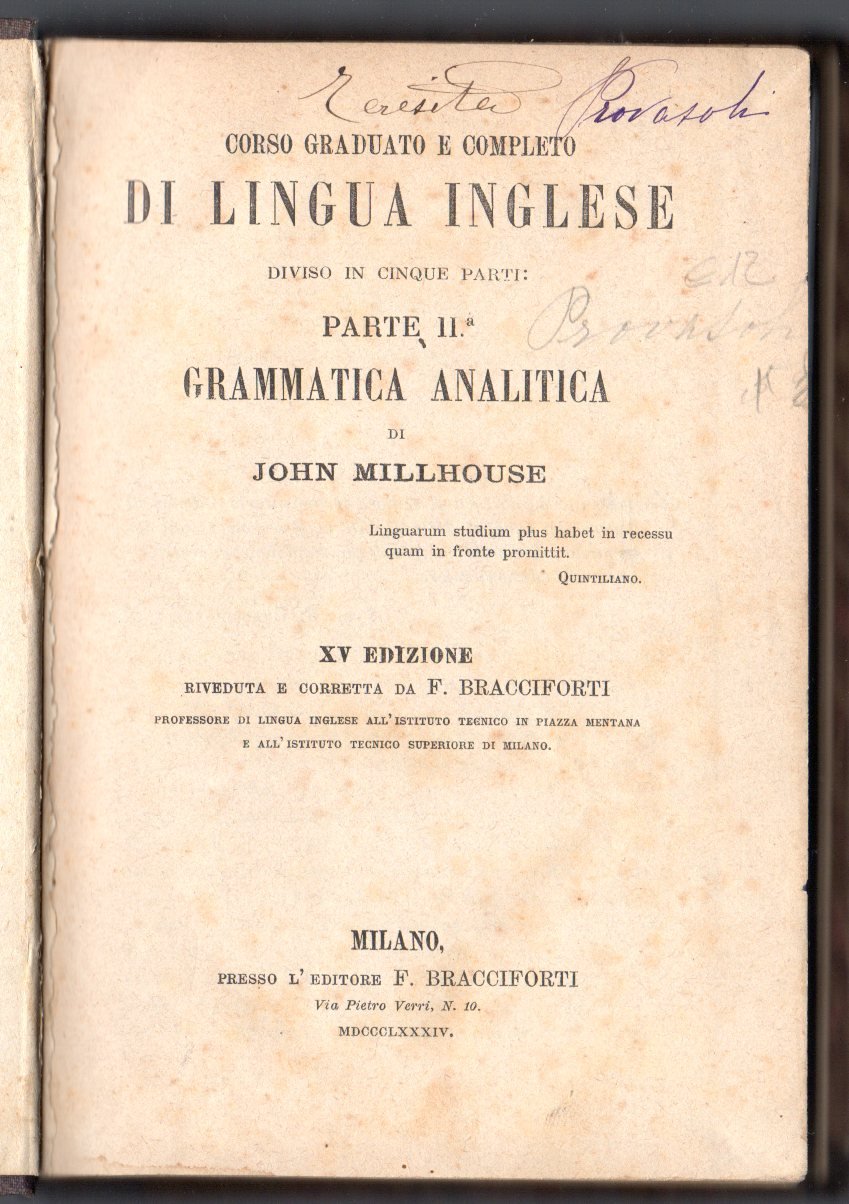 Corso graduato e completo di Lingua Inglese Parte II Grammatica …
