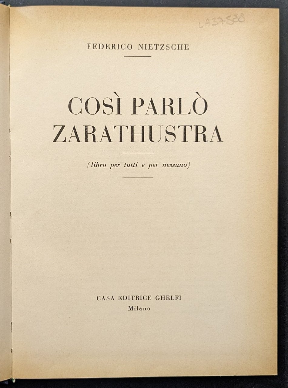 Così parlò Zarathustra | Immagine principale