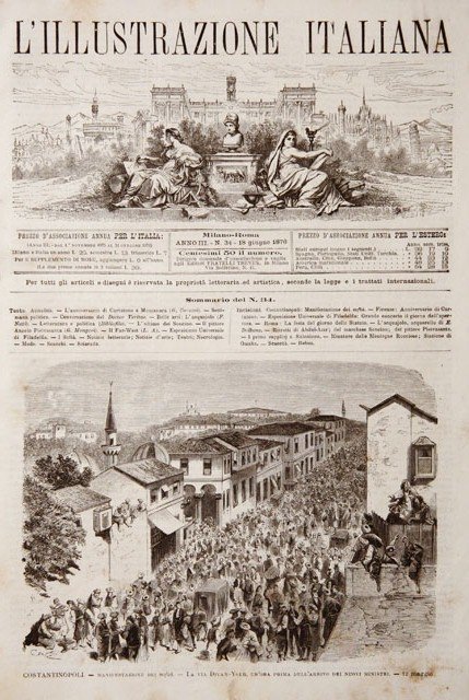 Costantinopoli.- Manifestazione dei Softà.- La via Divan-Yolù, un’ora prima dell’arrivo …