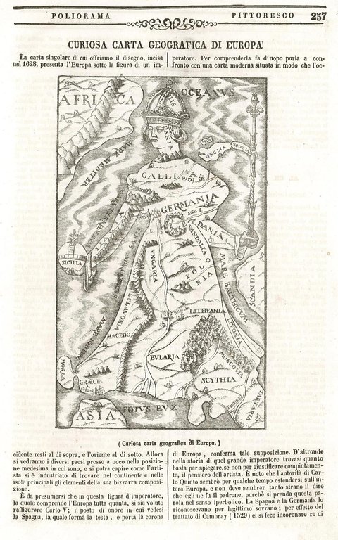 Curiosa carta geografica di Europa