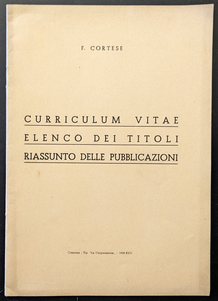 Curriculum Vitae elenco dei titoli. Riassunto delle pubblicazioni | Immagine principale