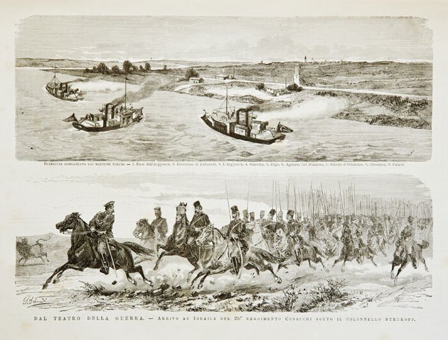 Dal teatro della guerra.- Oltenitza bombardata dai monitori turchi.- Arrivo …