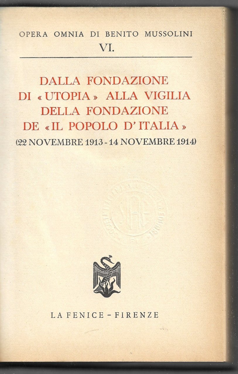 Dalla fondazione di utopia alla vigilia della fondazione de il …