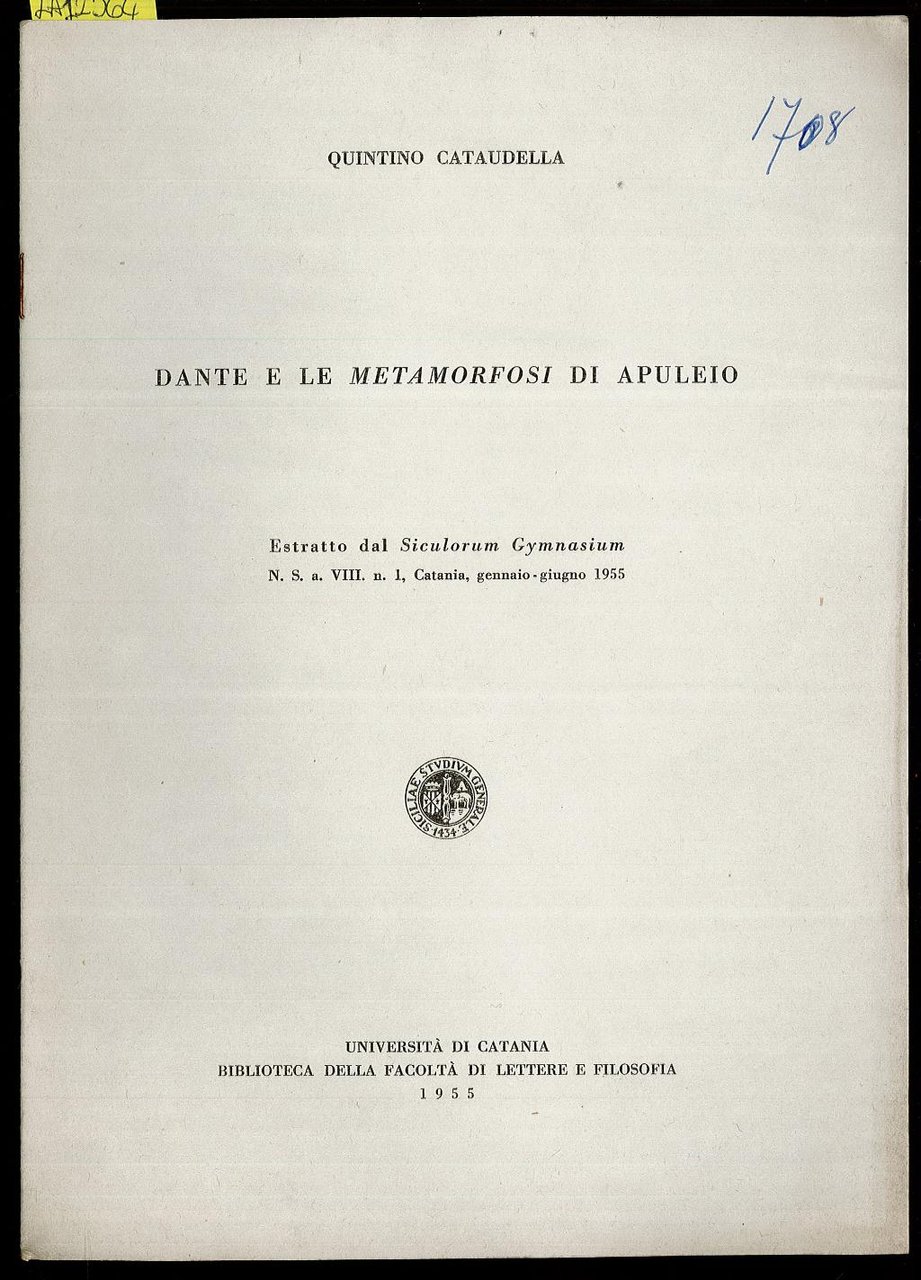 Dante e le Metamorfosi di Apuleio