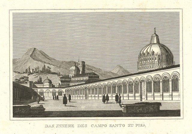 Das Jnnere des Campo Santo zu Pisa