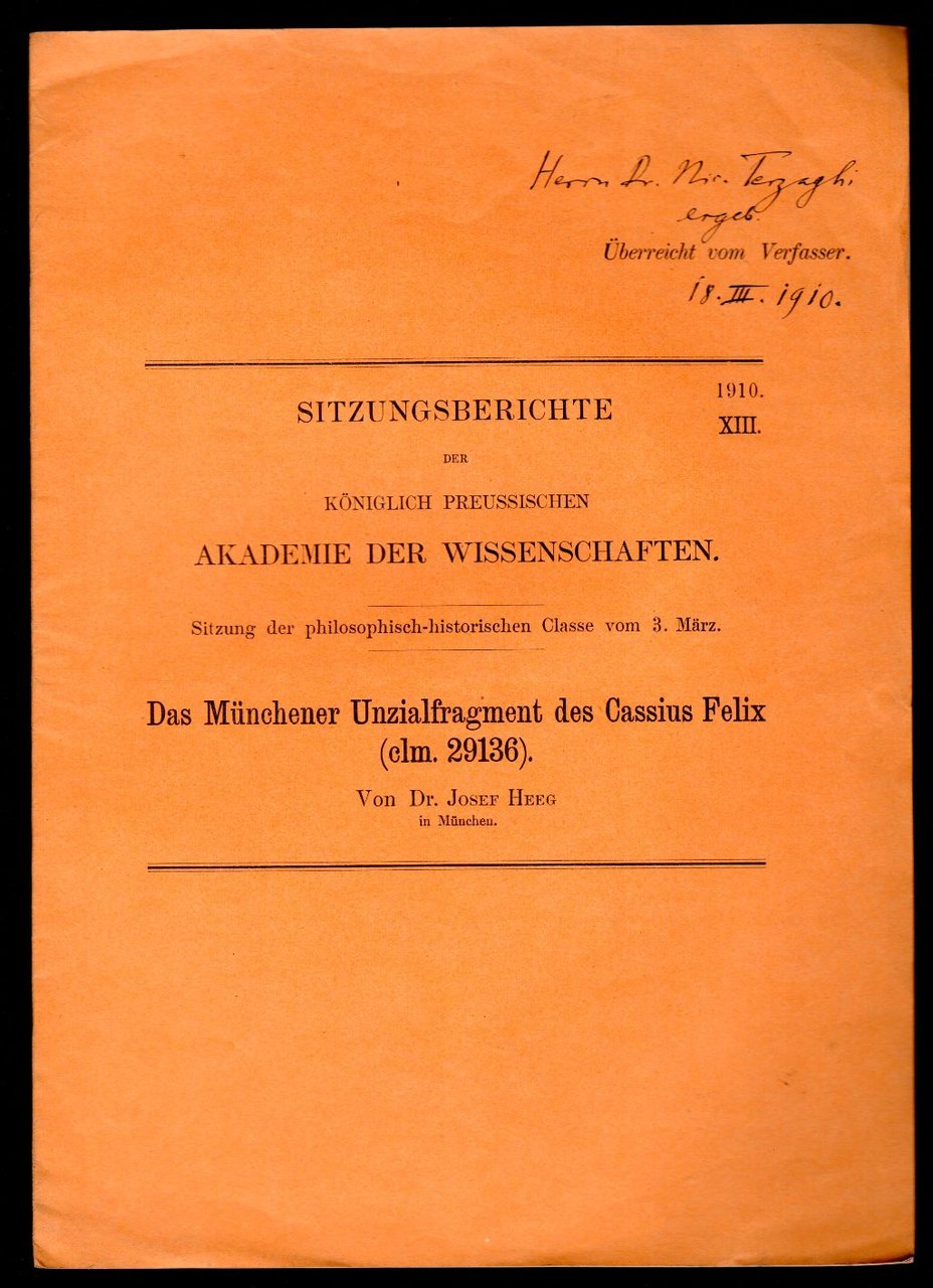 Das Munchener Unzialfragment des Cassius Felix (clm. 29136) | Immagine principale