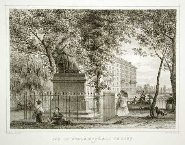 Das Rousseau denkmal zu Genf