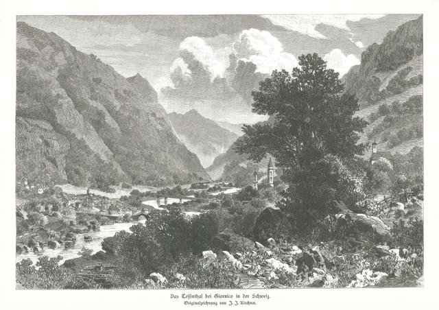 Das Tessinthal bei Giornico in der Schweiz.
