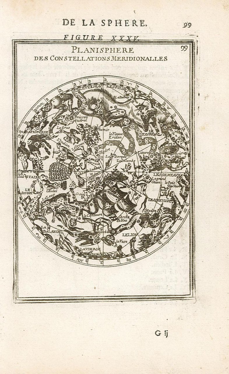 De la Sphere figure XXXV - Planisphere des Constellations Meridionalles