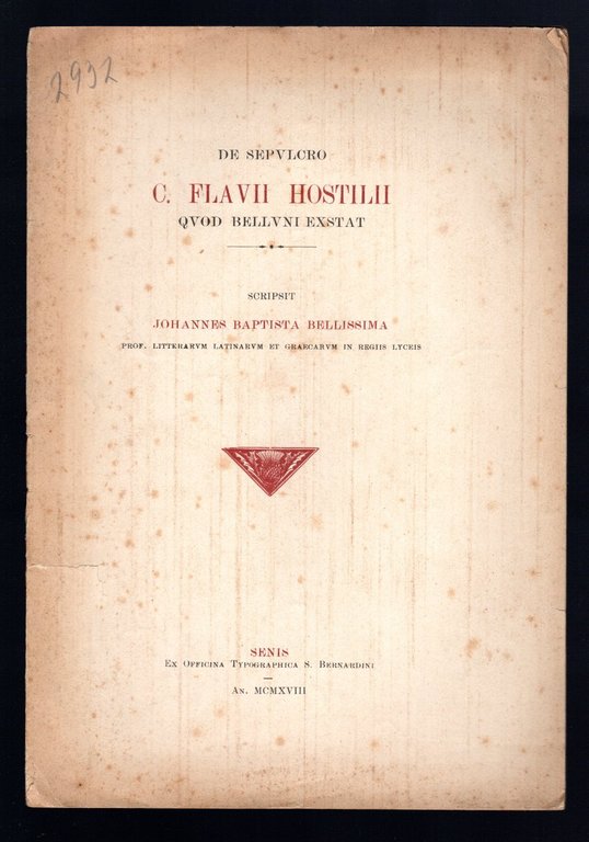 De Sepulcro C. Flavii Hostilii Quod Belluni Exstat