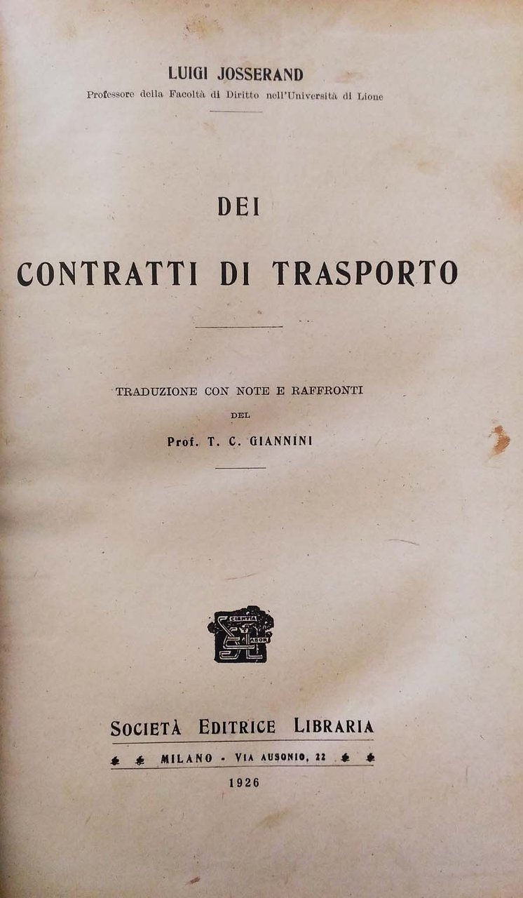 Dei contratti di trasporti