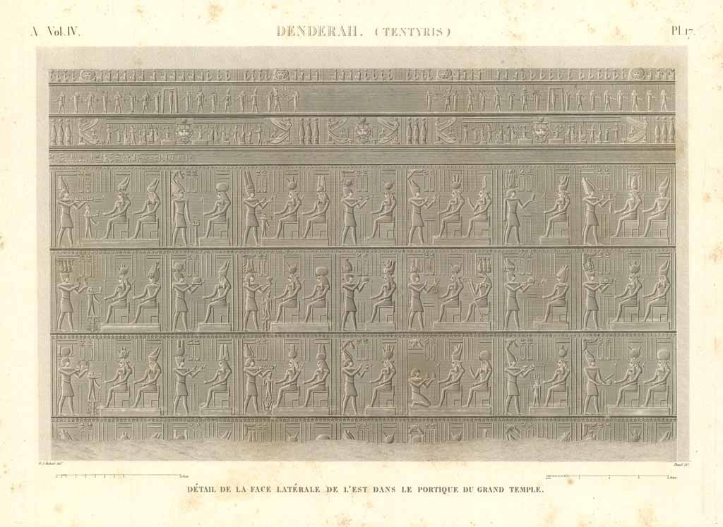 Denderah. (Tentyris) - Détail de la face latérale de l'est …