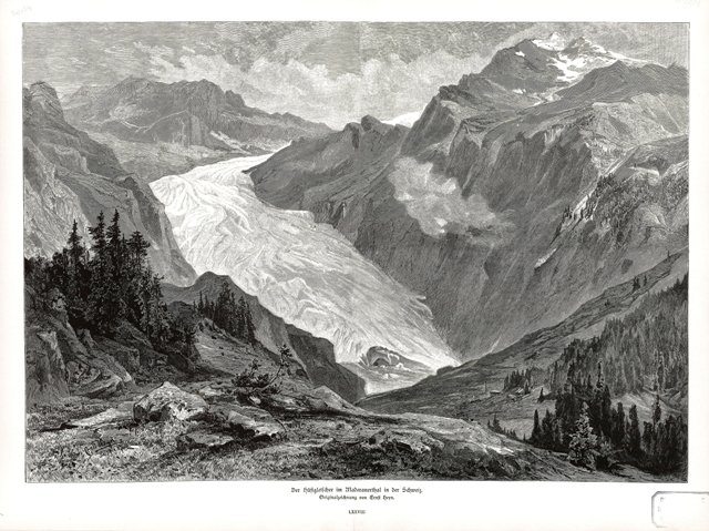 Der Hufigletscher im Maderanerthal in der Schweiz.