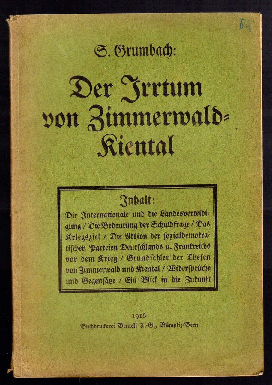 Der Irrtum von zimmerwald kiental | Immagine principale