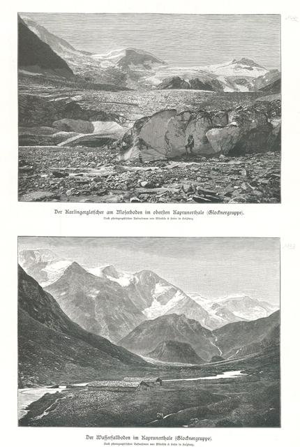 Der Karlingergletscher am Moserboden im obersten Kaprunerthale (Glocknergruppe)