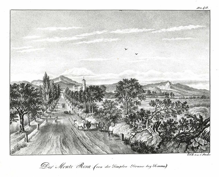 Der Monte Rosa (von der Simplon Strasse bey Somma)