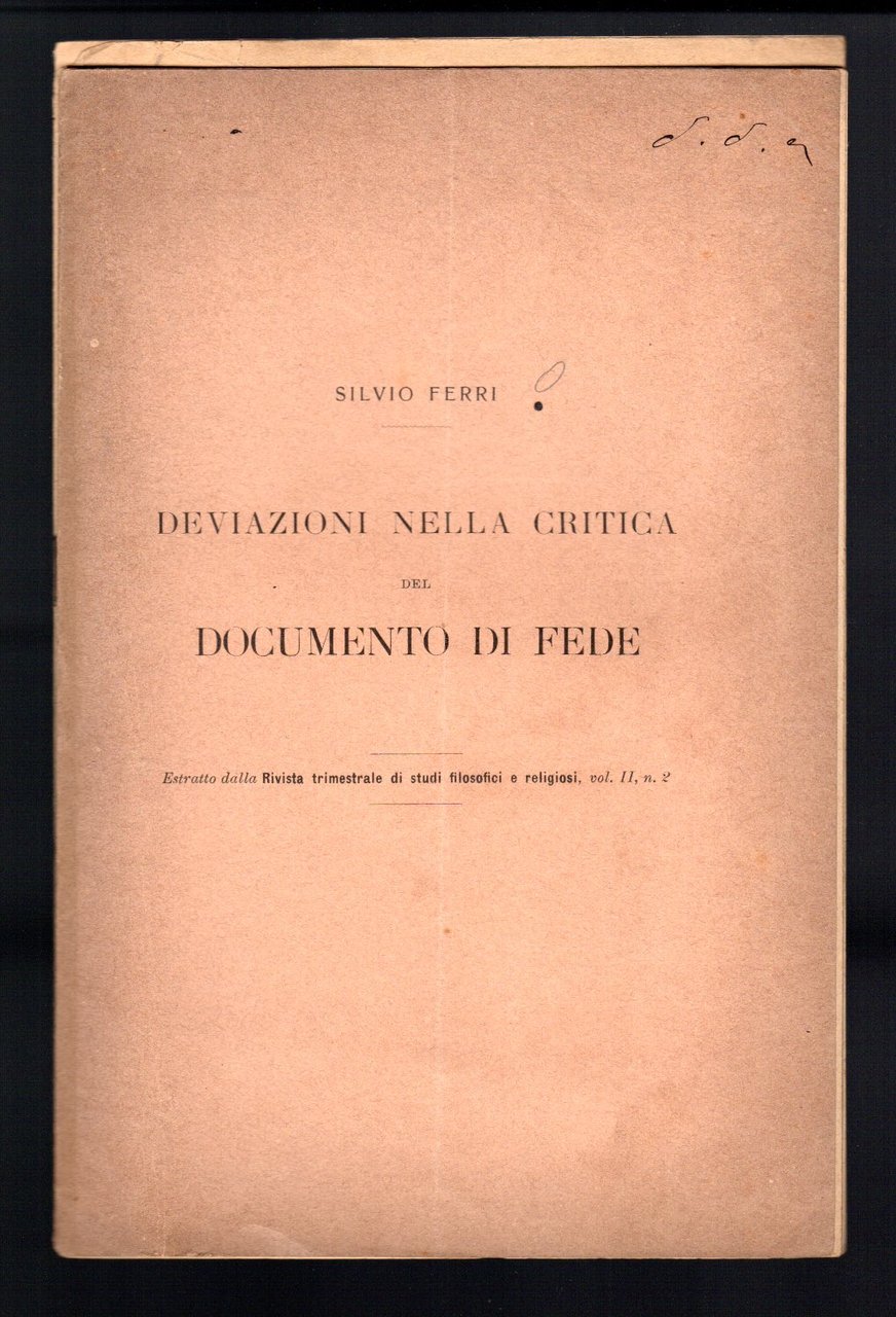 Deviazioni nella critica del documento di fede