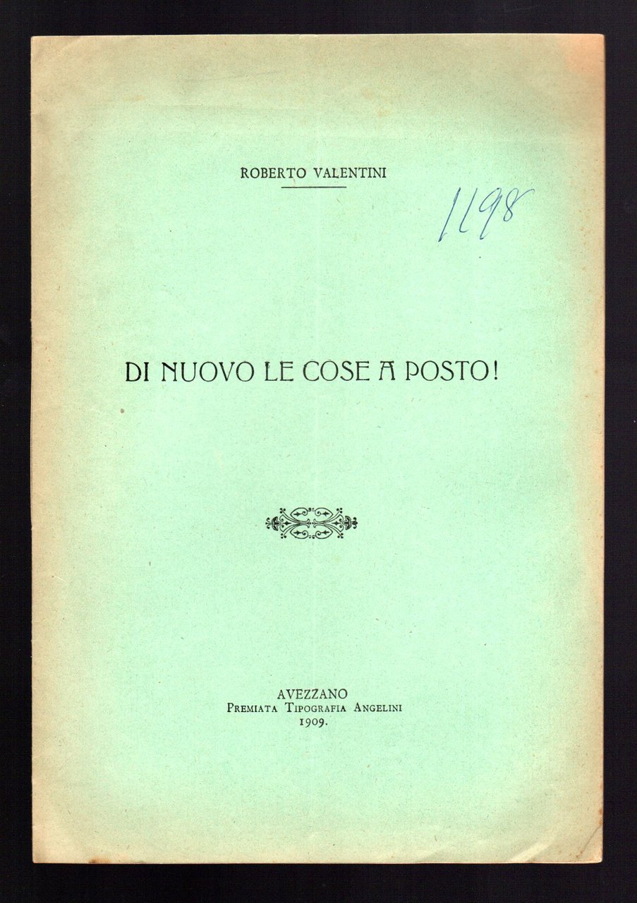 Di nuovo le cose a posto!