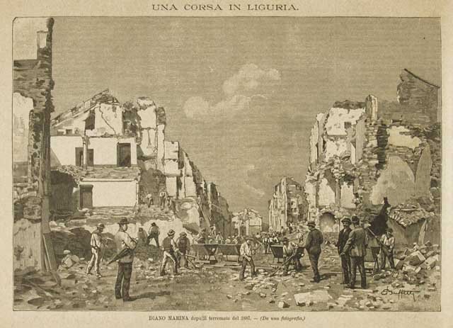 Diano Marina dopo il terremoto del 1887