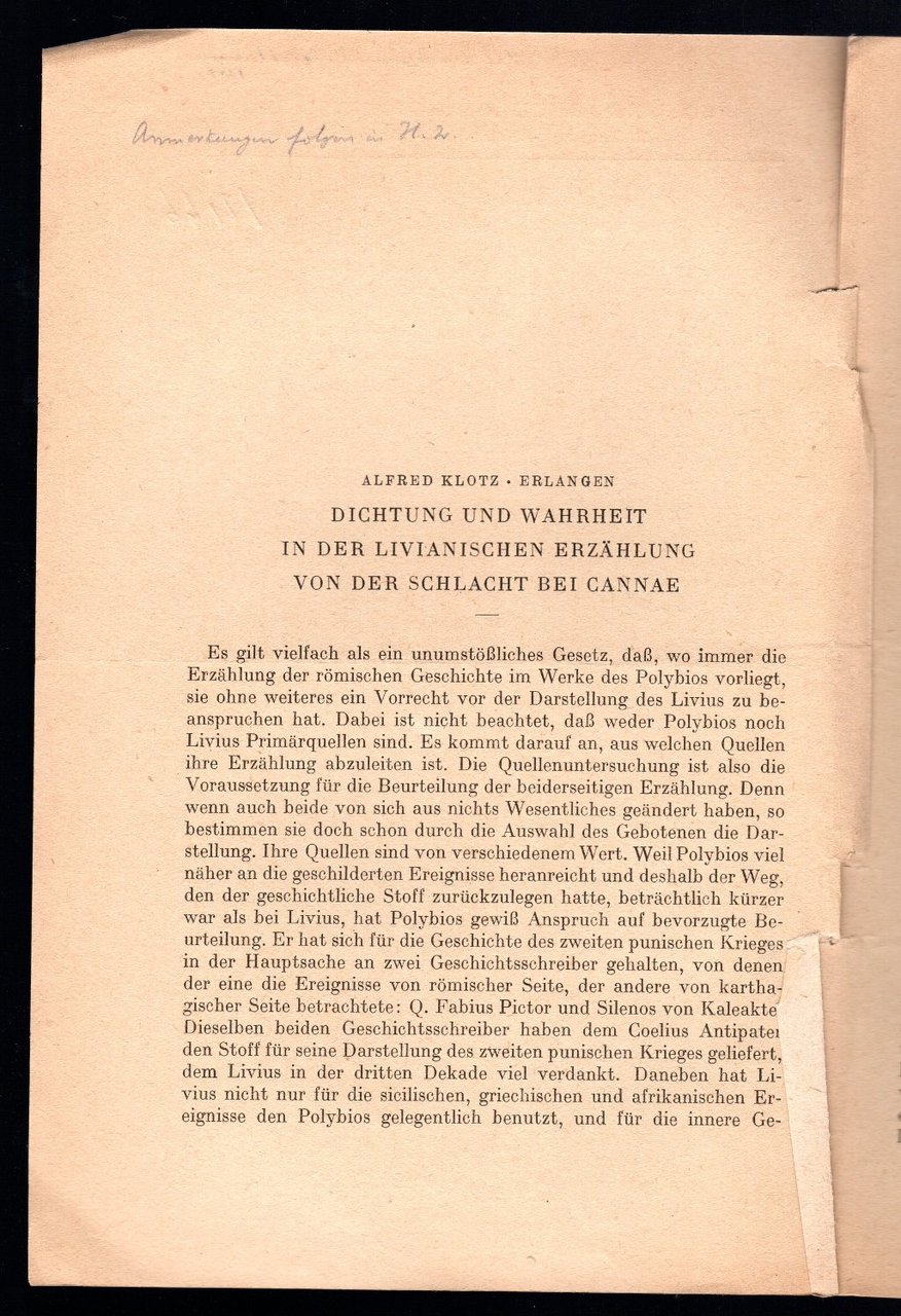 Dichtung und Wahrheit in der Livianischen erzahlung von der schlacht … | Immagine principale