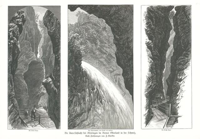 Die Aare=Schlucht bei Meiringen in Berner Oberland in der Schweiz.