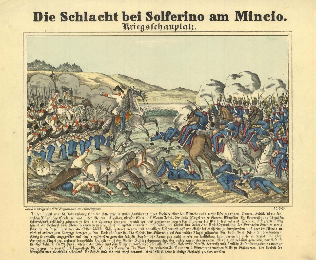 Die Schlacht bei Solferino am Mincio.