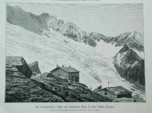 Die Warnsdorfer hutte am Krimmler Kees in den Hohen Tauern