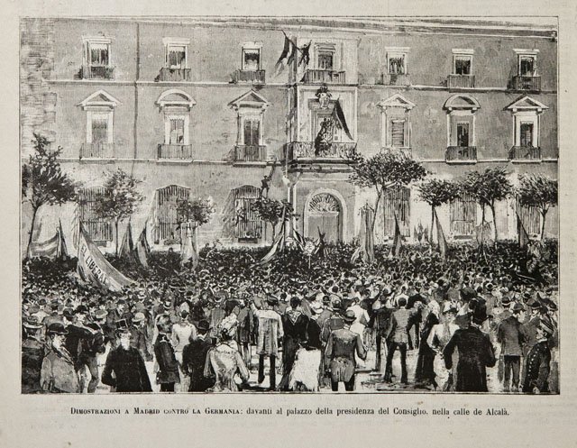 Dimostrazioni a Madrid contro la Germania: davanti al palazzo della …