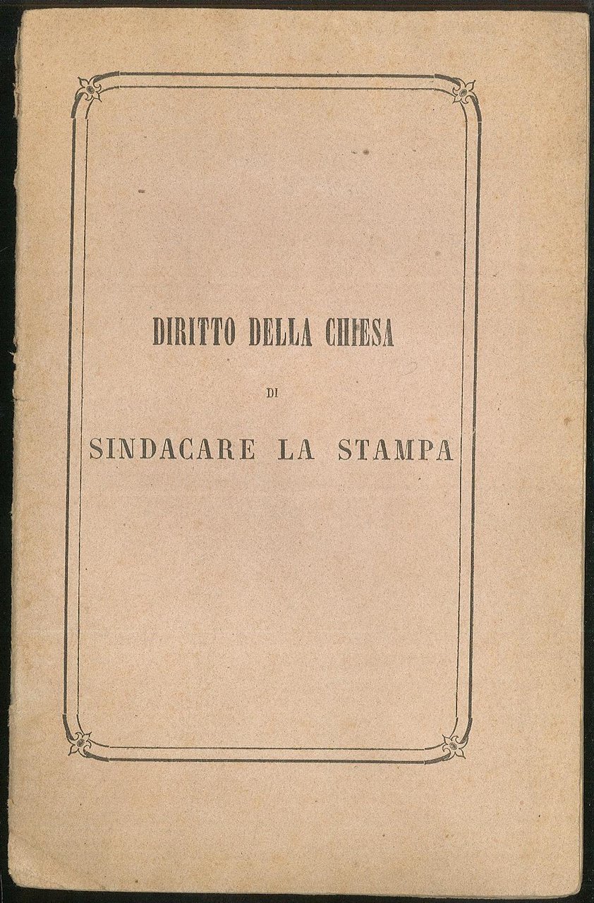 Diritto della Chiesa di sindacare la stampa