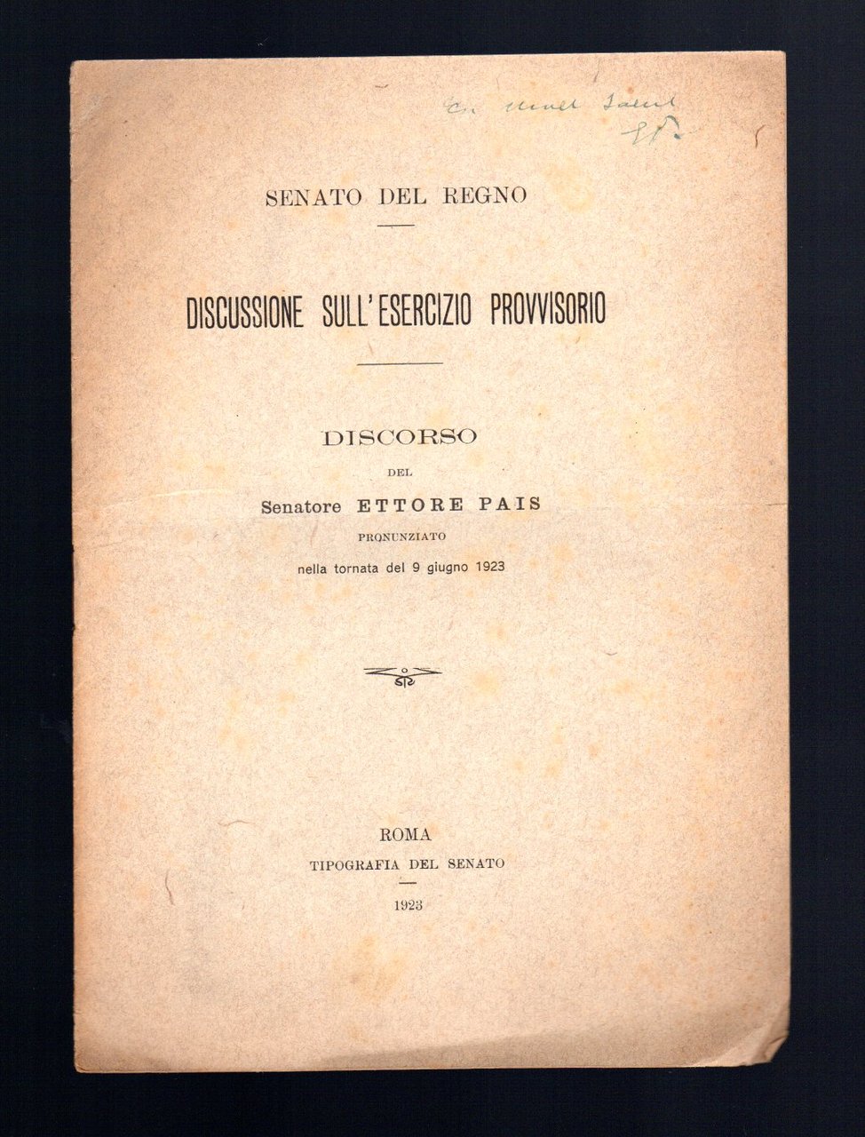 Discussione sull'Esercizio Provvisorio