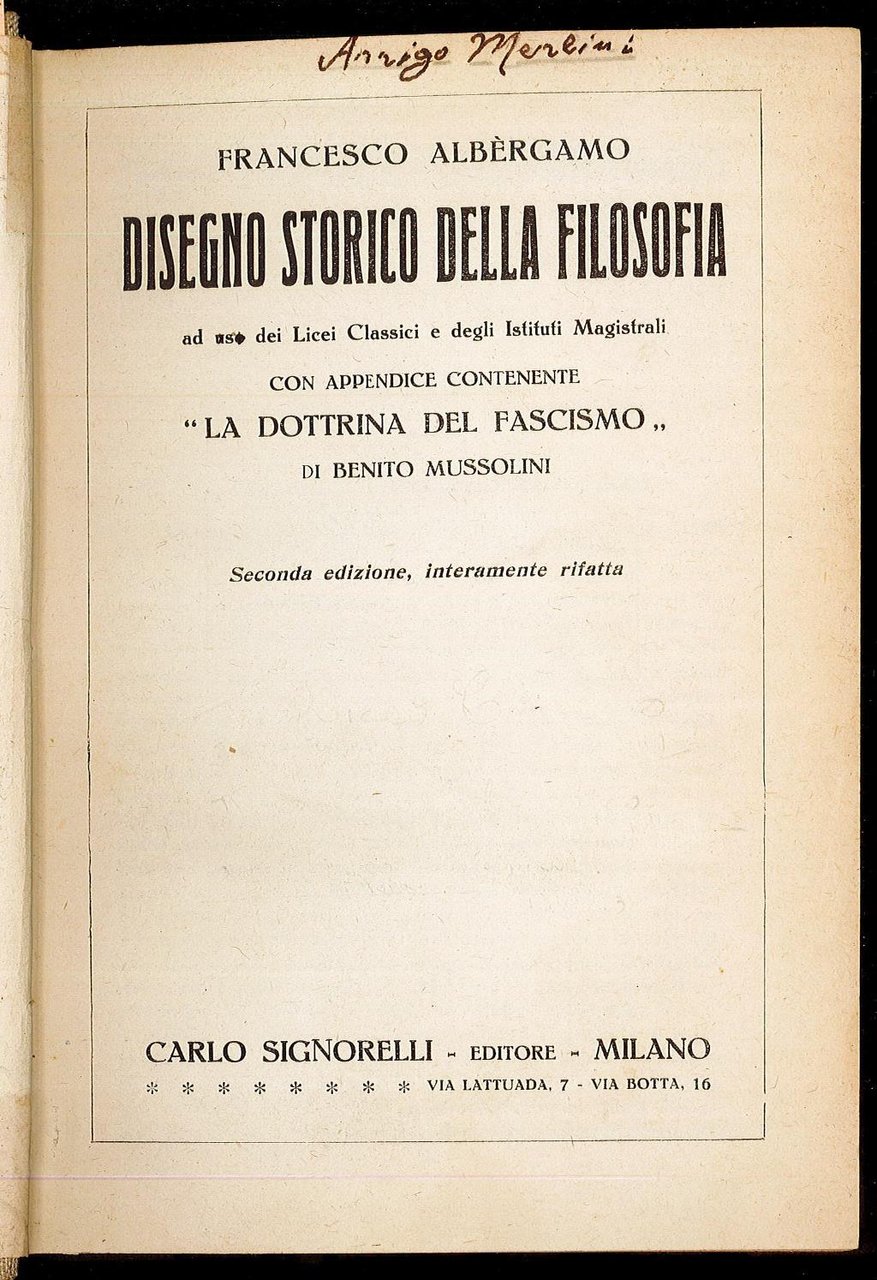 Disegno storico della filosfia ad uso dei Licei Classici e …